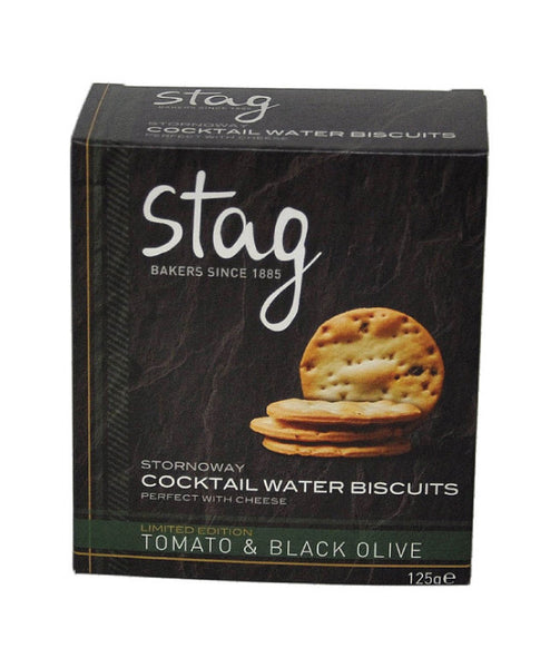 Stag Bakeries - Water Biscuits mit schwarzen Oliven & Tomate
